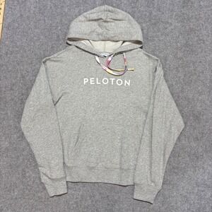 Peloton Womens Heather Gray French Terry Hoodie Sweatshirt Size S Logo Tie Dye